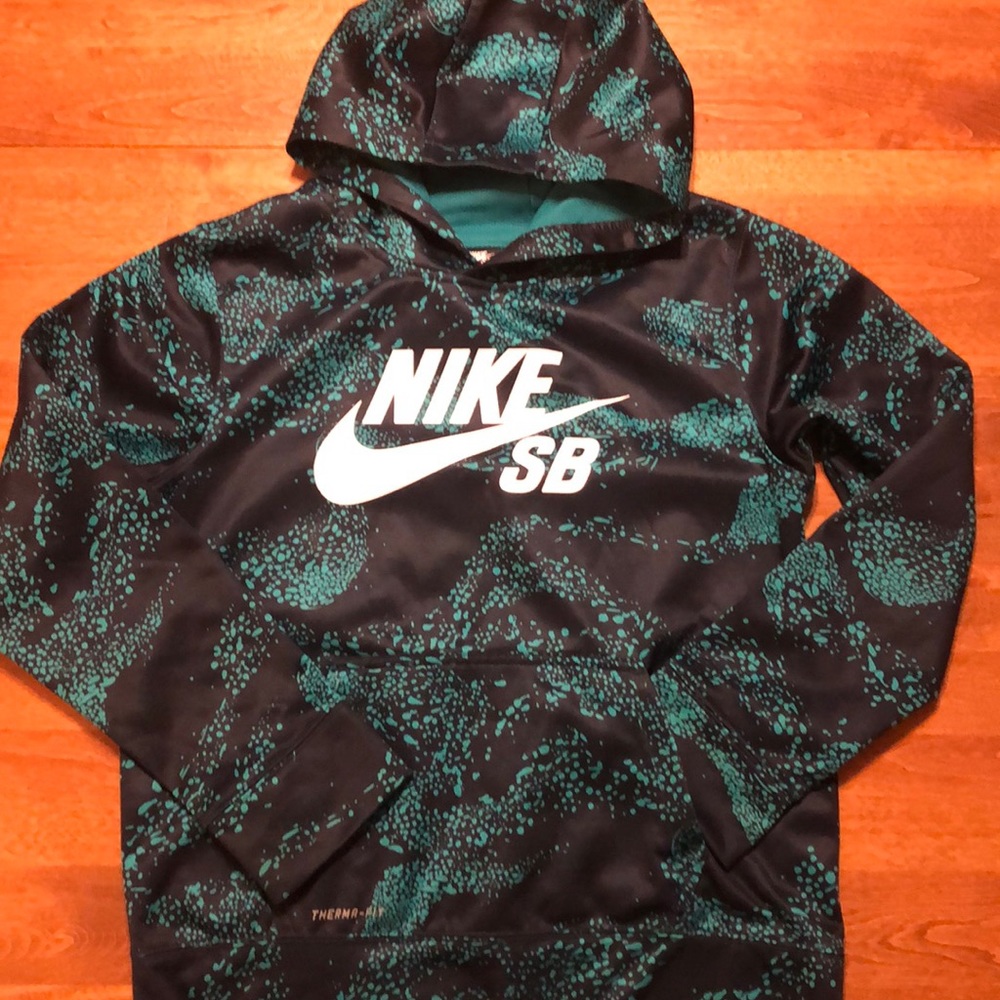 Nike SB THERMA-FIT Hoodie black/blue, teal